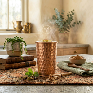 Gobelet en cuivre pur martelé à la main, verre à boire ayurvédique, ustensiles de cuisine artisanaux pour la décoration de la maison, prix de gros - Product Image 4