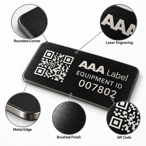 Plaques de numéros de série personnalisées avec code QR, étiquettes gravées en acier inoxydable pour équipement industriel - Product Image 3