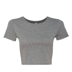 European and American Women Slim Crop Top Summer Short Sleeved Sexy T-Shirt Solid Color Crop Top for Women Breathable - Product Image 4