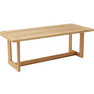 Table de salle à manger d'extérieur en teck de qualité supérieure avec plateau à lattes – Mobilier de jardin durable pour les projets de restaurants, cafés et hôtels - Product Image 1