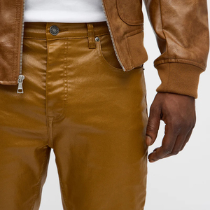 กางเกงหนังผู้ชายขายดี ดีไซน์ล่าสุด ขายส่ง รับออกแบบโลโก้ กางเกงหนังผู้ชาย วัสดุคุณภาพดี - Product Image 4