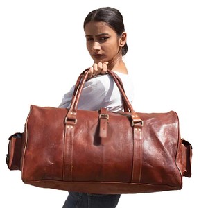 Petit sac de voyage unisexe en cuir pleine fleur pour homme, sac de sport, sac de week-end, sac de voyage avec logo personnalisé - Product Image 4
