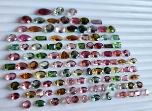 Tourmaline naturelle multicolore, pierre magnifique facettée de formes variées, gemme rare en vrac pour la fabrication de bijoux, au prix d'usine en gros - Product Image 4
