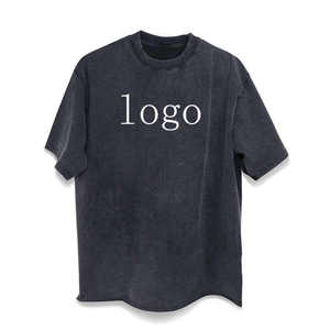 T-shirt uni brodé sur mesure, haute qualité, 100% coton, effet vintage, tissu épais - Product Image 2
