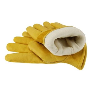 Premium Quality Heavy-Duty <b>Driver</b> <b>Gloves</b> Soft Comfortable Cowhide Grain Leather Safety <b>Gloves</b> for Gardening Abrasion Resistant - Product Image 4