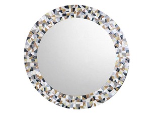Round <b>Mosaic</b> Wall Mirror With Colorful Glass <b>Tile</b> Frame Decorative Blue And Yellow <b>Mosaic</b> Framed Mirror For Home Decor - Product Image 6