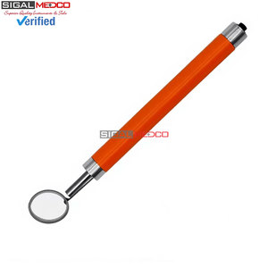 Premium Quality Dental Mouth <b>Mirror</b> with <b>LED</b> Light Orange Color Handle Stainless Steel Oral Examination Diagnostic Instrument - Product Image 4