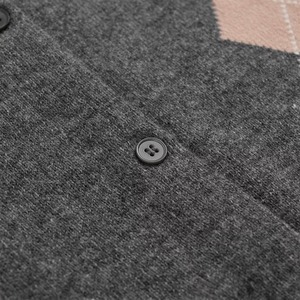 Cardigan en tricot pour femme, manches longues, col rond, boutonné, motif Argyle, doux et chaud, pour l'hiver et l'automne, style décontracté, tricot tendance - Product Image 3