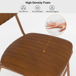 Chaise de salle à manger contemporaine en similicuir avec siège rembourré et structure métallique pour restaurants, hôtels et cafés - Product Image 3