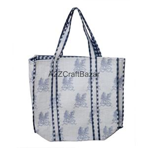 Handmade Quilted Cotton Tote <b>Bag</b> Eco-Friendly Sustainable Design Long Reusable Logo Gifts Groceries Party Exhibition - Product Image 4