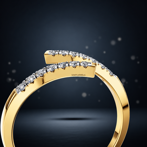 Anillo de Compromiso Moderno con Diamante Cultivado en Laboratorio, Diseño Abierto Unisex, Oro 10K 14K 18K, Plata 925 935 - Product Image 3