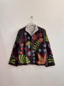 Chaqueta de terciopelo Suzani con bordado artístico indio, chaqueta boho para mujer - Product Image 2