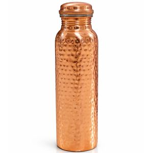 Hammered Copper Water Bottle Pure Copper Water Bottle Handmade Copper Water Bottle Ayurvedic Copper Water Bottle Hammered - Product Image 1