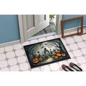 Graveyard Spooky Halloween <b>Doormat</b> Non-Slip <b>Washable</b> Low Pile 24H X 36W for Front Door Entryway Indoor and Outdoor Use - Product Image 4