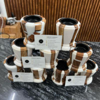Brûleur d'encens Bakhoor indien et arabe moderne SS CRAFT INDIA SSCI-1301 – Élégant, en résine époxy et bois, sublimation artisanale, religieux