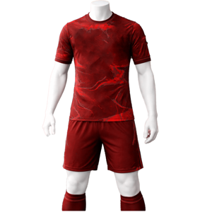 Maillot de football sublimé vert foncé pour homme, col rond, manches courtes, en polyester respirant, vêtement de sport toutes saisons - Product Image 2