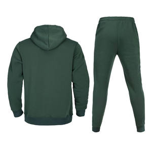 Conjunto deportivo con capucha para hombre, mezcla de algodón, tela transpirable, corte ajustado, chaqueta, pantalones jogger, ropa deportiva informal para gimnasio, entrenamiento y venta en línea - Product Image 2