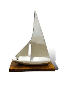 Panneau mural en aluminium de qualité supérieure avec base en bois, décoration murale nautique et maritime, art mural unique en bois pour la maison, le bureau ou la décoration côtière - Product Image 3