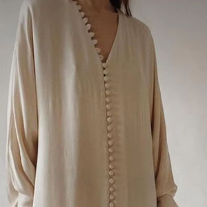 Boho Goddess Asymmetrical Cotton Lining Anti-Static and Solid <b>Pattern</b> Long Sleeve Maxi <b>Dress</b> Vintage Summer Wrap <b>Dress</b> For Women - Product Image 2