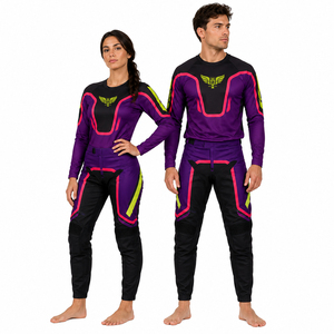 Conjunto de Jersey y Pantalones de Motocross Personalizados en Morado, Negro y Amarillo Neón, Equipación de Carreras Todoterreno MX, Unisex - Product Image 1