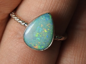 แหวนโอปอลออสเตรเลียปรับขนาดได้-เงินแท้ 925-พลอยประจำเดือนตุลาคม-โอปอลดับเบิ้ล-เครื่องประดับทำมือ-ของขวัญสำหรับเธอ-MS - Product Image 4