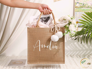 Sac à main en jute naturel tendance avec poche avant en toile et matériaux écologiques - Product Image 3