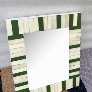 Durable Bone Inlay Resin <b>Square</b> Photo <b>Frame</b> with Horizontal Orientation Tabletop & Wall Mount Home Decor - Product Image 2
