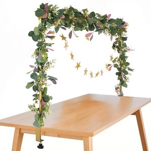 Supporto Regolabile per Tavolo in Rattan con Morsetti per Asta da 13-42 Pollici e Base ad Arco in Ferro Quadrato da 28-98 Pollici - Product Image 3