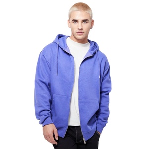 Nouveau Design respirant poche avant tenue décontracté blanc uni 100% coton à manches longues hommes surdimensionné personnalisation fermeture éclair sweats à capuche - Product Image 1