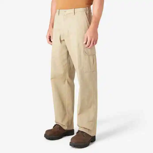 Durable Outdoor Stylish Casual <b>Mens</b> Loose Fit Khaki Canvas Mid Rise Flat Front Spandex/Nylon Breathable Distressed <b>Summer</b> <b>Pants</b> - Product Image 5