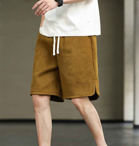 Shorts Bermuda Homme Nouveaux en Coton Couleur Unie avec Cordon de Serrage à la Taille, Style Décontracté, Taille Mi-Haute, Tissu Respirant - Product Image 4