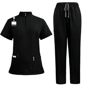 Medical Nurse Scrubs Uniform Women Scrub Shirt Pants Sets with Pockets and V-neck Hospital Use - Product Image 5