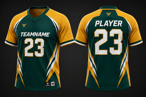 เสื้อฟุตบอลสั่งทำสีเขียวทองขาว หมายเลข 23 ชุดทีม ระบายอากาศได้ดี แห้งเร็ว ชุดกีฬา ขายส่งจากโรงงาน - Product Image 1