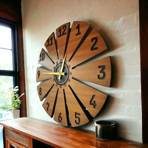 Eco-Friendly Wooden Wall Clock Handmade Craft Design - Product Image 2