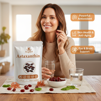 Compléments alimentaires antioxydants Kangherb OEM ODM en marque privée, astaxanthine végétalienne de qualité alimentaire en gélules molles pour la santé des yeux, des articulations et de la peau