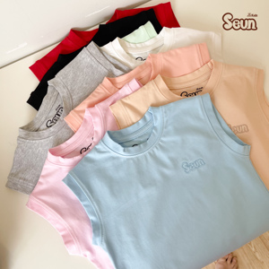 Débardeur en coton pour enfants, garçons et filles, extensible dans les 4 sens, sans manches, doux, respirant, fabriqué au Vietnam, confort toute la journée - Product Image 1