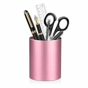 Portalápices de Metal con Diseño Moderno, Acabado Plateado, Ligero y Elegante, para Escritorio - Product Image 5