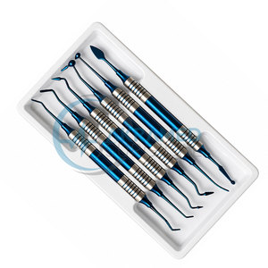 Kit de 6 Instrumentos Dentales para Rellenos de Composite, Recubiertos de Titanio Azul, de Acero Inoxidable Restaurador - Product Image 3