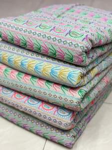 Tela de georgette de primera calidad con bordado de diseño para vestidos, material para prendas de vestir femeninas, proveedor mayorista. - Product Image 2