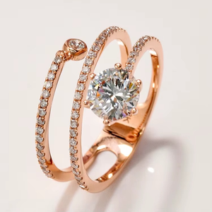 CONCEPTION 925 <b>Silver</b> D VVS2 Diamond Jewelry Custom 1ct Moissanite Diamond 18k <b>Solid</b> Gold Women Diamond Ring - Product Image 1