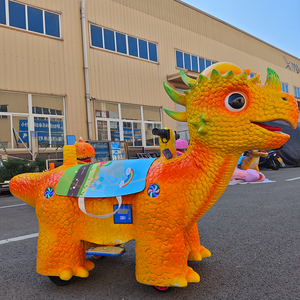 Thiết bị sân chơi Nhân tạo bằng kim loại trong nhà Trẻ em ngoài trời điện hoạt hình khủng long đi xe - Product Image 4