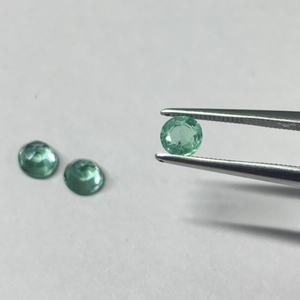 Émeraudes de laboratoire, taille ronde facettée, nano 4 mm, 5 mm, 6 mm, pour la fabrication de bijoux en argent et or. - Product Image 3