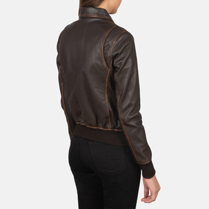 Veste en cuir de mouton courte pour femme, réversible, style bomber, avec logo personnalisé, de bonne qualité, mode décontractée pour femme, vente chaude - Product Image 2