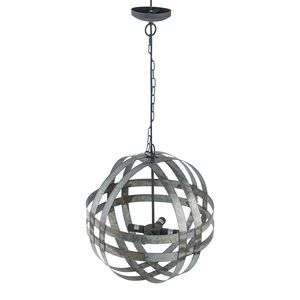 Lampada a sospensione zincata a 4 luci a catena regolabile per sala da pranzo da cucina ingresso ingresso-lampadina non inclusa - Product Image 6
