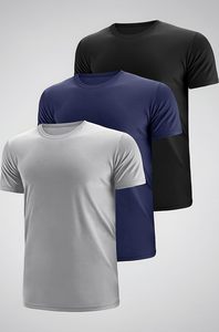 Camiseta deportiva para hombre, estilo streetwear, estampado digital, color liso, 180 gsm, transpirable, de secado rápido, ropa para gimnasio. - Product Image 3