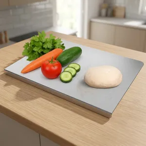 Tabla de Cortar de Acero Inoxidable Premium, Tabla de Picar Grande y Gruesa con Borde Reforzado para Verduras, Frutas, Carne, Masa, Encimera de Cocina - Product Image 1