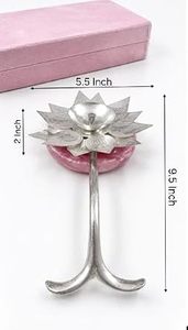 Imperial Brass Store <b>Silver</b> Plated Aluminium Akhand Diya Bell Traditional Oil <b>Lamp</b> Handmade Casting Decorative Gift Box for - Product Image 3
