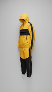 Blue Color Blocking Sporty Windbreaker <b>Set</b> Men women Half-Zip <b>Knitted</b> Polyester Breathable Spring Outerwear - Product Image 5