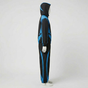 Conjunto Deportivo Unisex Reddito, Color Negro y Azul, Chaqueta Cortavientos con Cremallera Completa, Pantalones de Secado Rápido, Ropa de Invierno para Adultos, 100% - Product Image 2