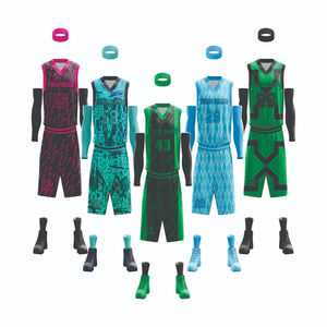 Maillots de basket-ball imprimés par sublimation, uniformes réversibles à motif personnalisé, vêtements de sport en gros - Product Image 2